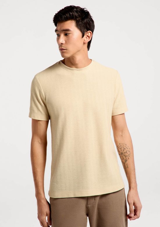 Foto do produto: Camiseta Masculina Manga Curta Texturizada - Bege