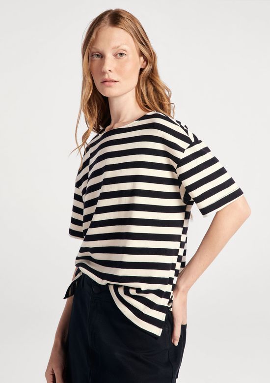 Foto do produto: Blusa Feminina Em Malha Listrada - Preto