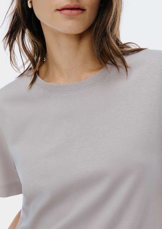 Foto do produto: Blusa Feminina Manga Curta - Cinza