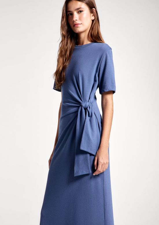 Foto do produto: Vestido Midi Em Malha Ultra Soft - Azul