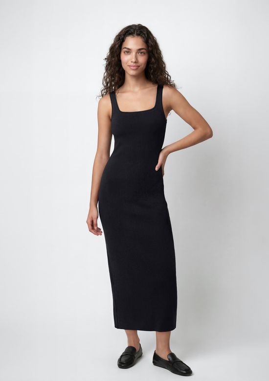 Foto do produto: Vestido Midi Em Ribana Canelada - Preto