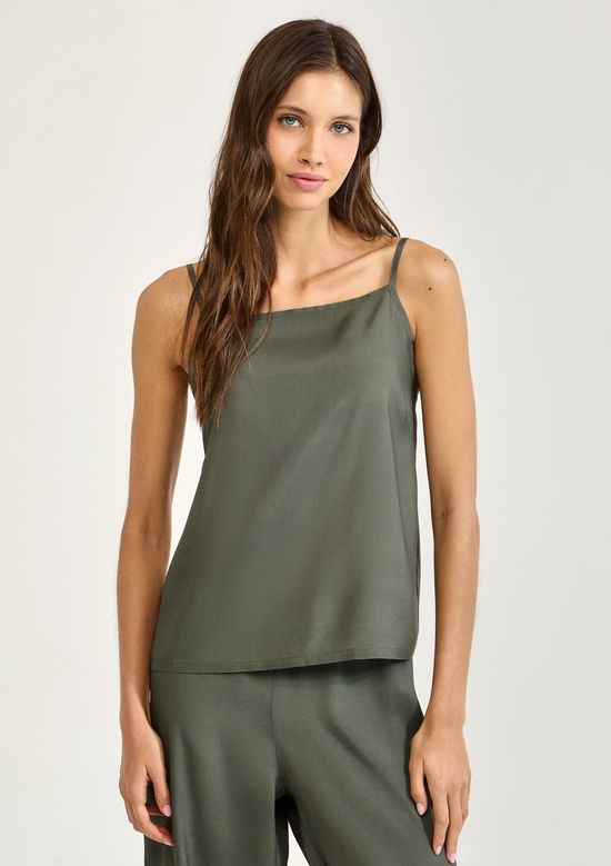 Foto do produto: Pijama Longo Feminino Alças Finas Em Viscose - Verde