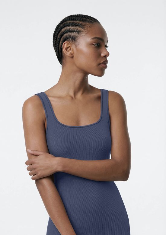 Foto do produto: Vestido Midi Em Ribana Canelada - Azul