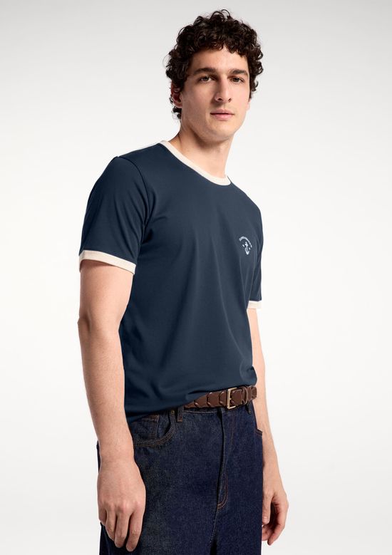Foto do produto: Camiseta Masculina Estampada Em Malha - Azul