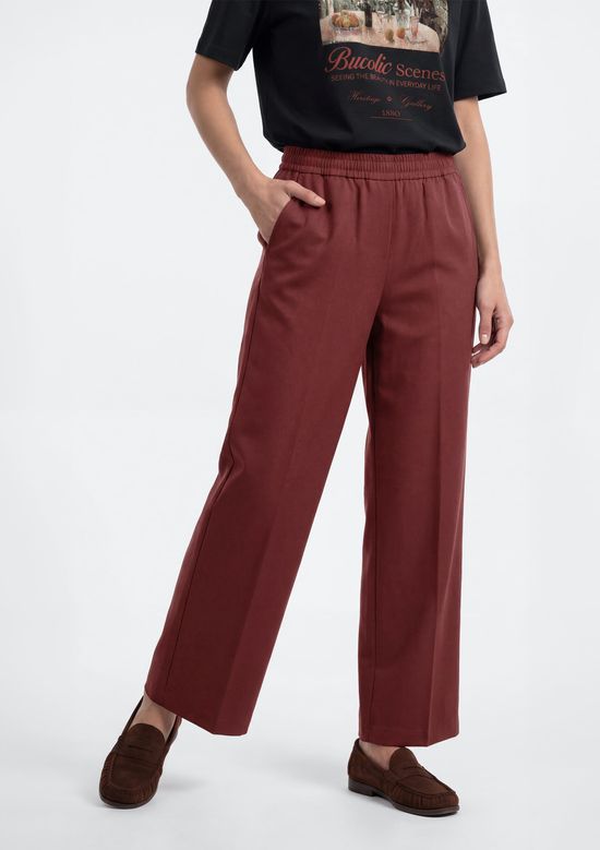 Foto do produto: Calça Feminina Cintura Média Pantalona - Vermelho