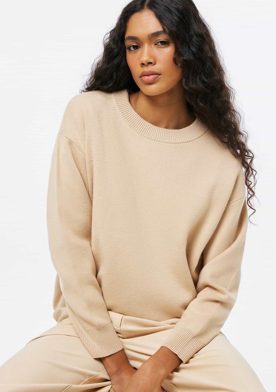 Foto do produto: Blusão Feminino Amplo Em Tricô - Bege