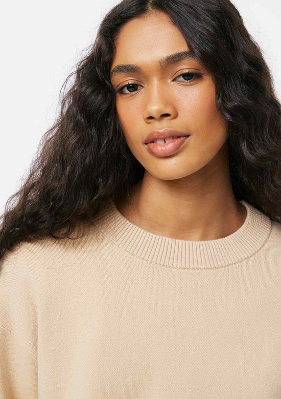 Foto do produto: Blusão Feminino Amplo Em Tricô - Bege