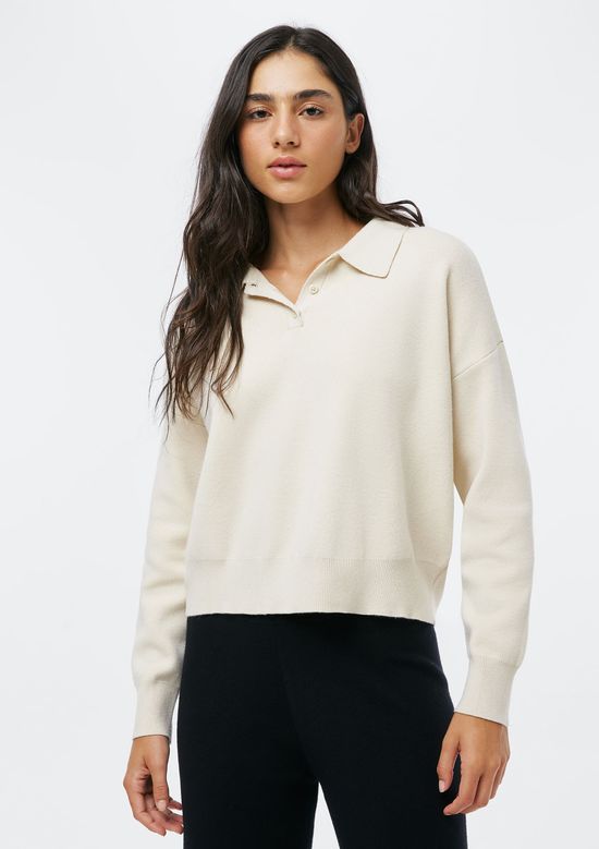 Foto do produto: Polo Feminina Boxy Em Tricô - Off white