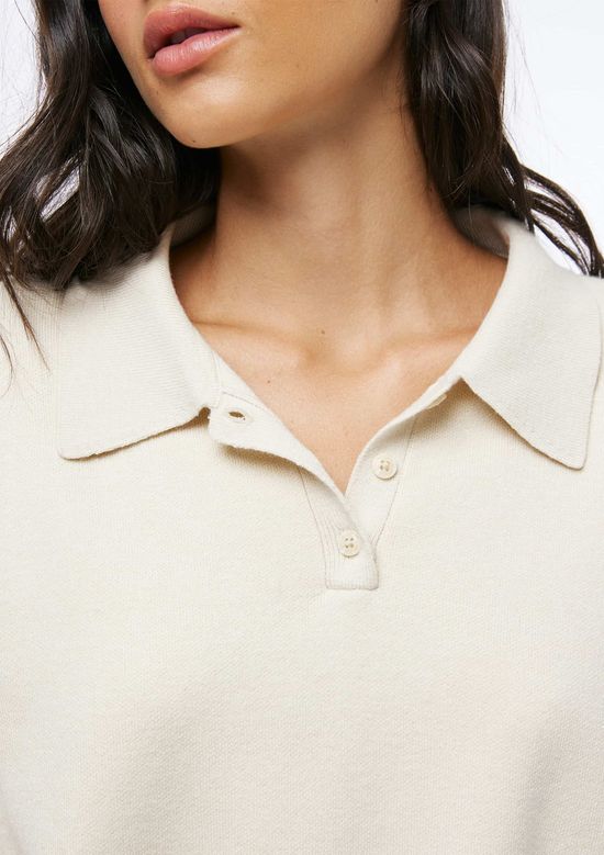 Foto do produto: Polo Feminina Boxy Em Tricô - Off white