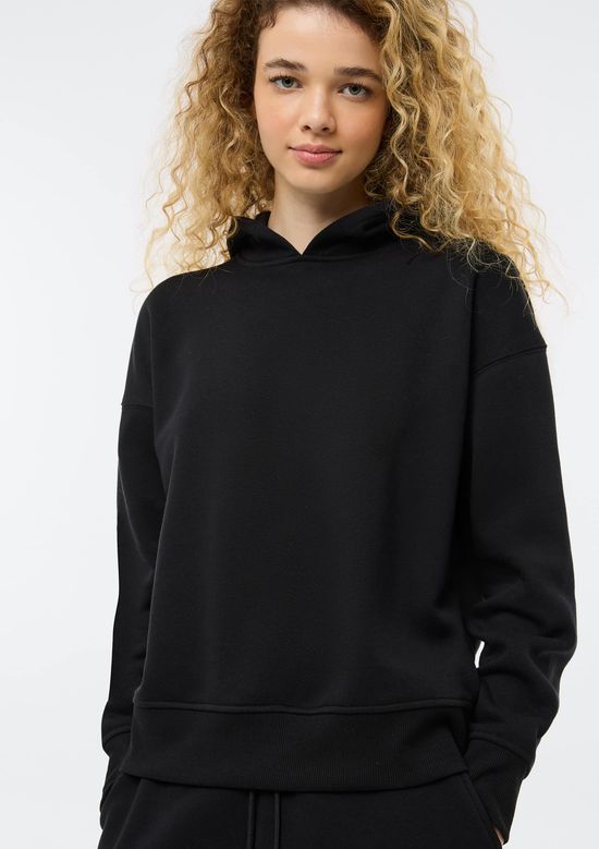 Foto do produto: Blusão Feminino Moletom Com Capuz - Preto