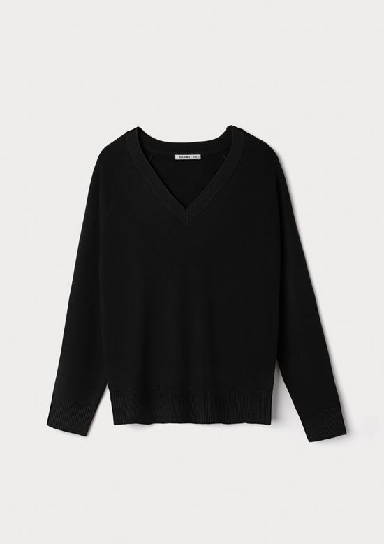 Foto do produto: Blusão Feminino Decote V Em Tricô - Preto