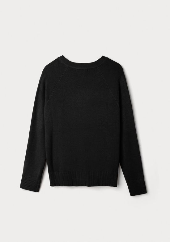 Foto do produto: Blusão Feminino Decote V Em Tricô - Preto