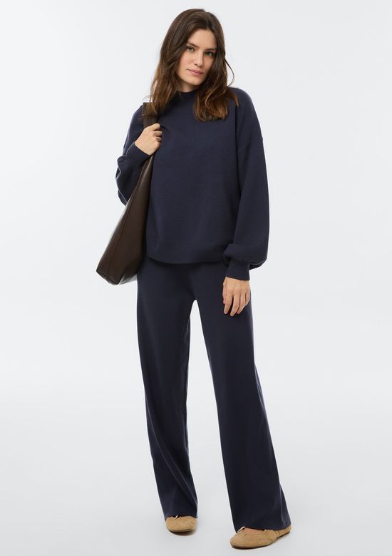 Foto do produto: Blusão Feminino Tricô Gola Alta - Azul