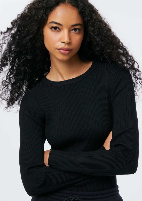 Foto do produto: Blusa Feminina Slim Em Tricô - Preto