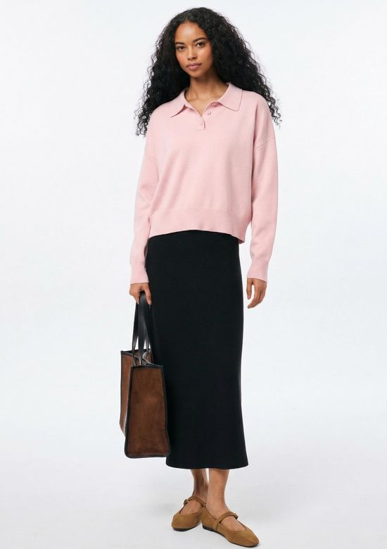 Foto do produto: Polo Feminina Boxy Em Tricô - Rosa