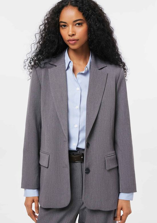 Foto do produto: Blazer Feminino Com Ombreira - Cinza