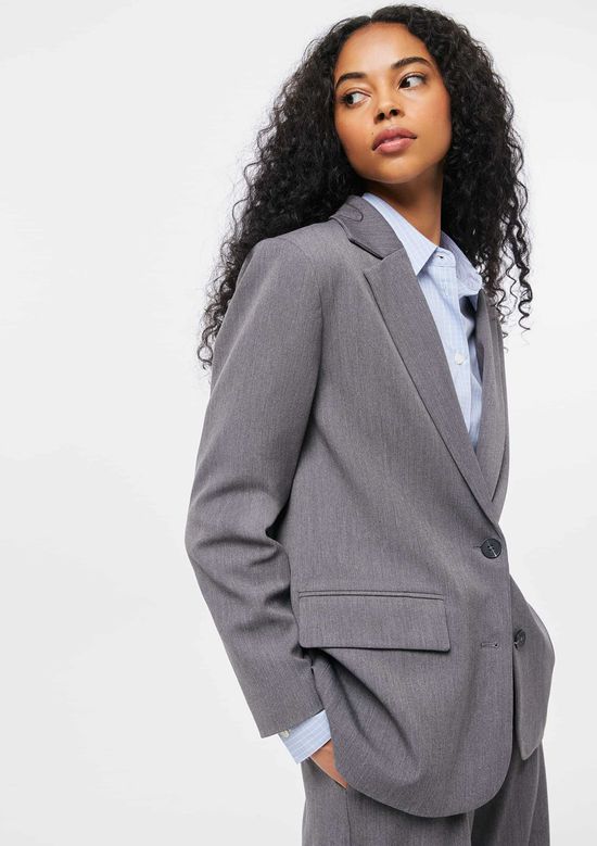 Foto do produto: Blazer Feminino Com Ombreira - Cinza