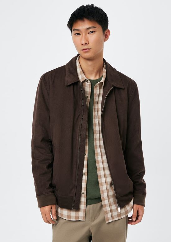 Foto do produto: Jaqueta Masculina Bomber Em Suede - Marrom