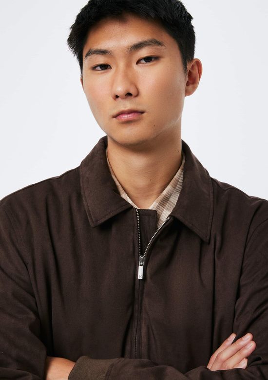 Foto do produto: Jaqueta Masculina Bomber Em Suede - Marrom