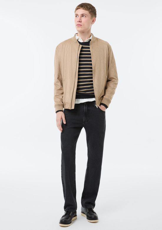 Foto do produto: Jaqueta Masculina Bomber Em Suede - Bege