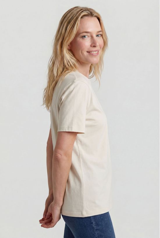 Foto do produto: Camiseta Feminina Boxy Manga Curta - Creme