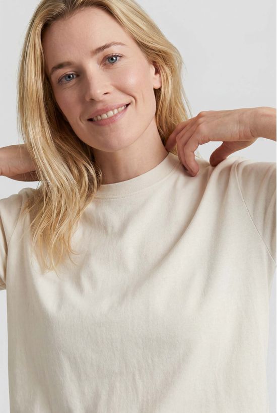 Foto do produto: Camiseta Feminina Boxy Manga Curta - Creme