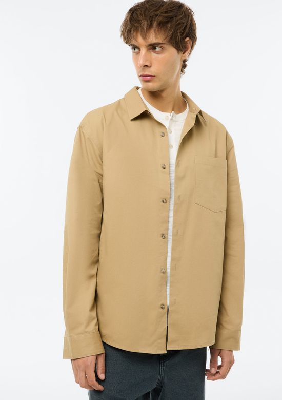 Foto do produto: Camisa Masculina Comfort Em Sarja - Bege