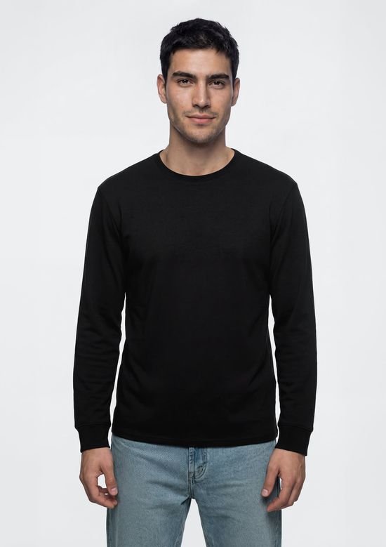 Foto do produto: Camiseta Masculina Manga Longa Super Cotton Pima - Preto