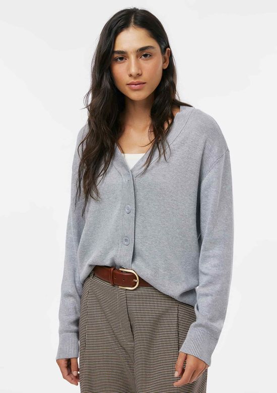 Foto do produto: Cardigan Feminino Decote V Em Tricô - Cinza