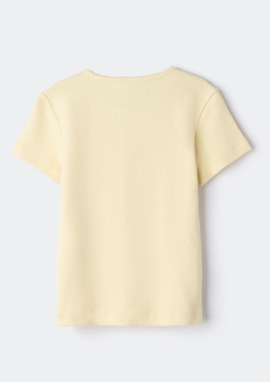 Foto do produto: Blusa Manga Curta Infantil Menina Em Ribana - Amarelo