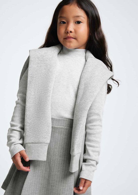 Foto do produto: Blusa Básica Infantil Menina Manga Longa Com Gola Alta - Cinza