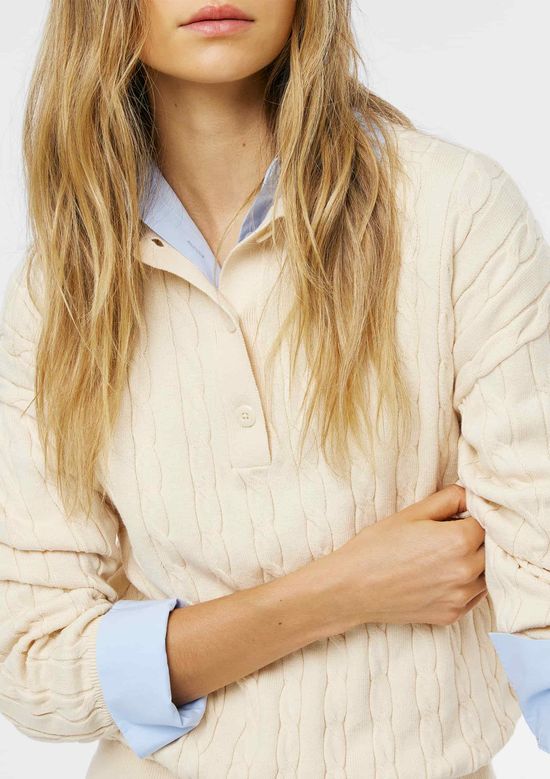 Foto do produto: Polo Feminina Em Tricô Trançado - Off white