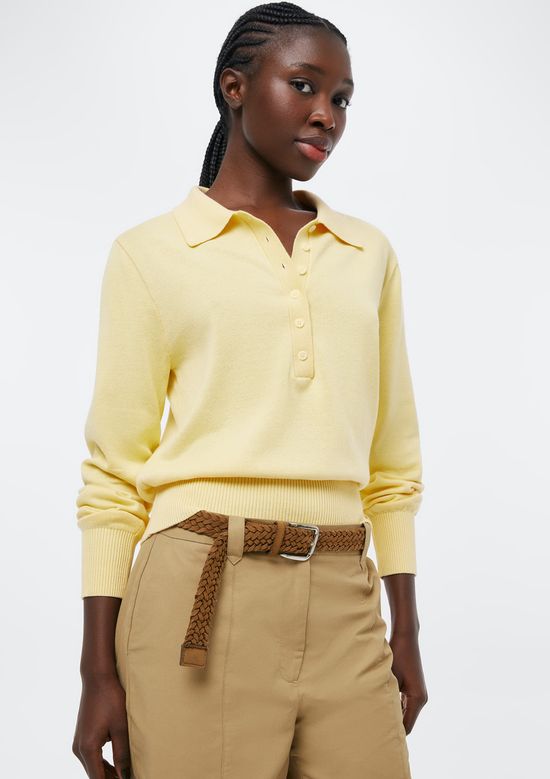 Foto do produto: Polo Feminina Tricô Manga Longa - Creme