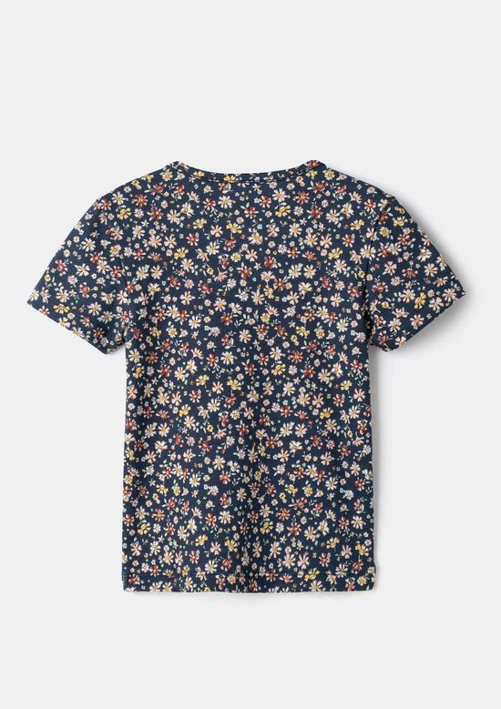 Foto do produto: Blusa Infantil Menina Manga Curta Em Ribana Estampada - Off white