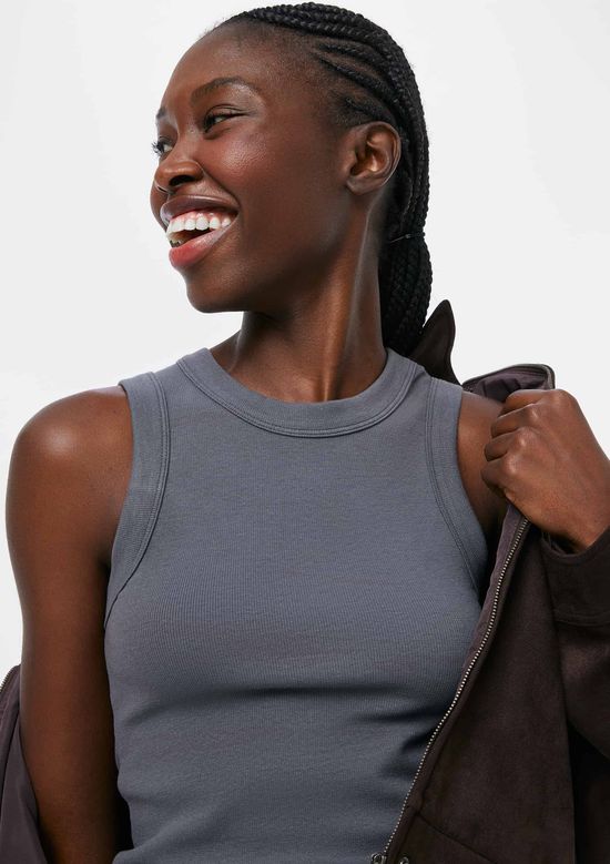 Foto do produto: Regata Básica Feminina Slim Neck - Azul