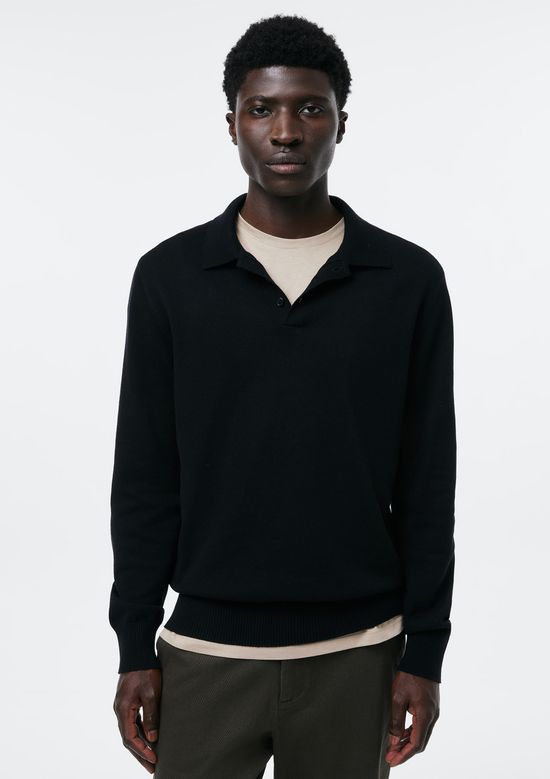 Foto do produto: Polo Masculina Em Tricô Fio Tinto - Preto