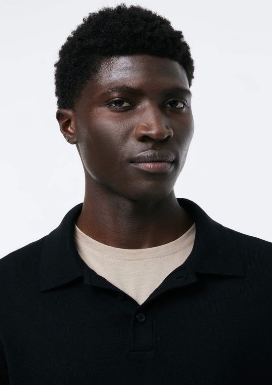 Foto do produto: Polo Masculina Em Tricô Fio Tinto - Preto