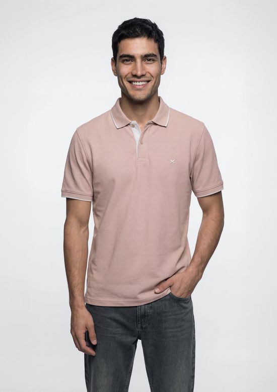Foto do produto: Camisa Polo Básica Masculina Em Piquet Com Bordado - Rosa