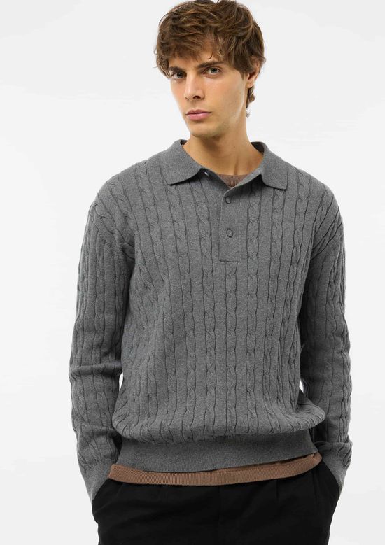 Foto do produto: Blusão Masculino Polo Em Tricô - Cinza