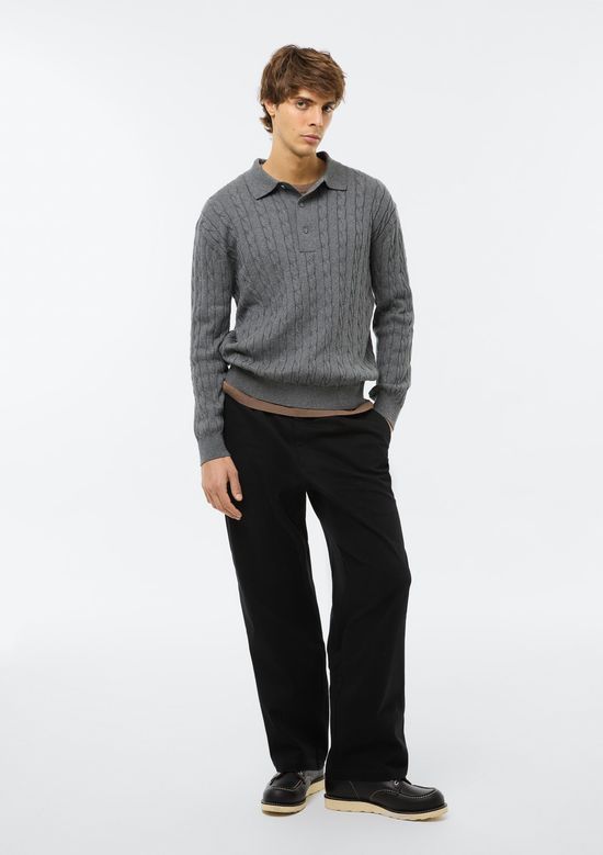 Foto do produto: Blusão Masculino Polo Em Tricô - Cinza