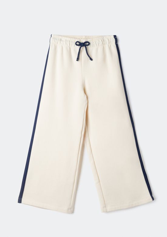 Foto do produto: Calça Wide Leg Infantil Menina Em Moletom - Creme