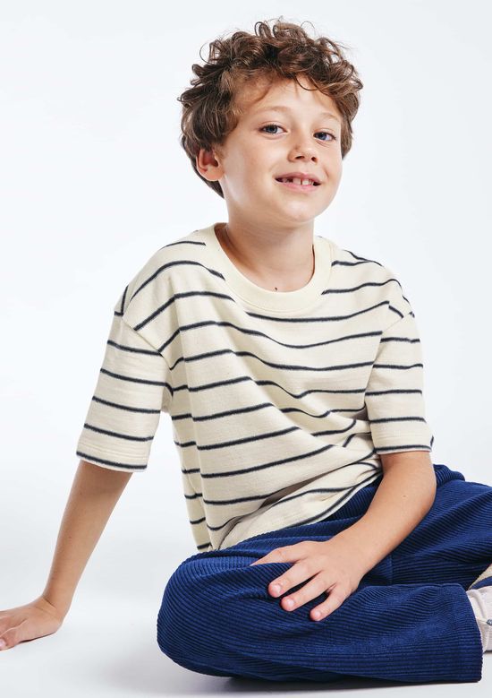 Foto do produto: Camiseta Infantil Menino Manga Curta Listrada - Creme