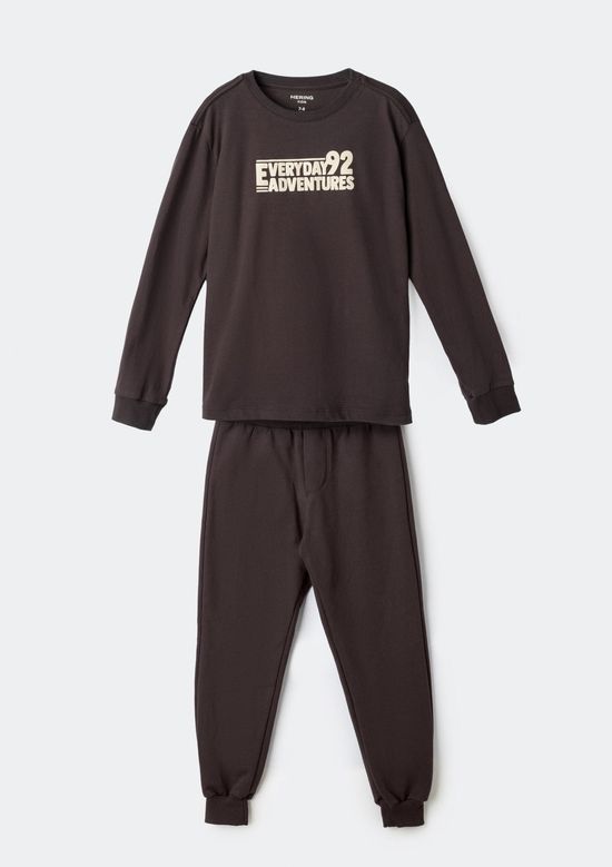 Foto do produto: Conjunto Infantil Menino Em Moletom Com Estampa - Cinza