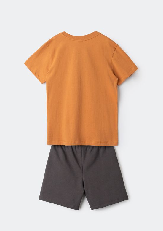 Foto do produto: Conjunto Infantil Menino Curto Com Estampa - Laranja