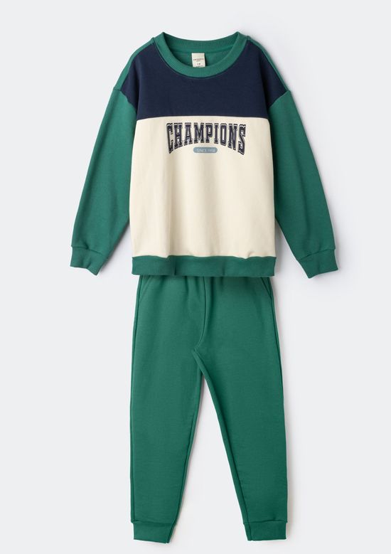 Foto do produto: Conjunto De Moletom Infantil Menino Com Estampa - Verde