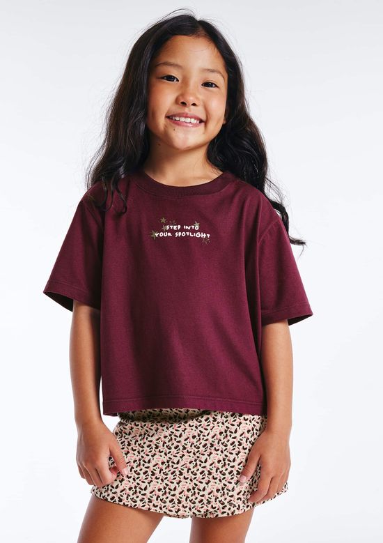 Foto do produto: Conjunto Curto Infantil Menina Estampado - Vinho