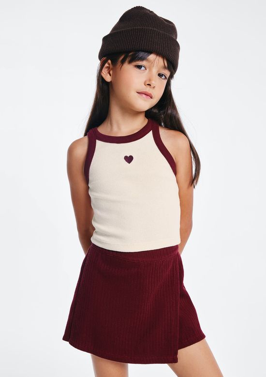 Foto do produto: Conjunto Infantil Menina Curto Em Ribana - Vinho