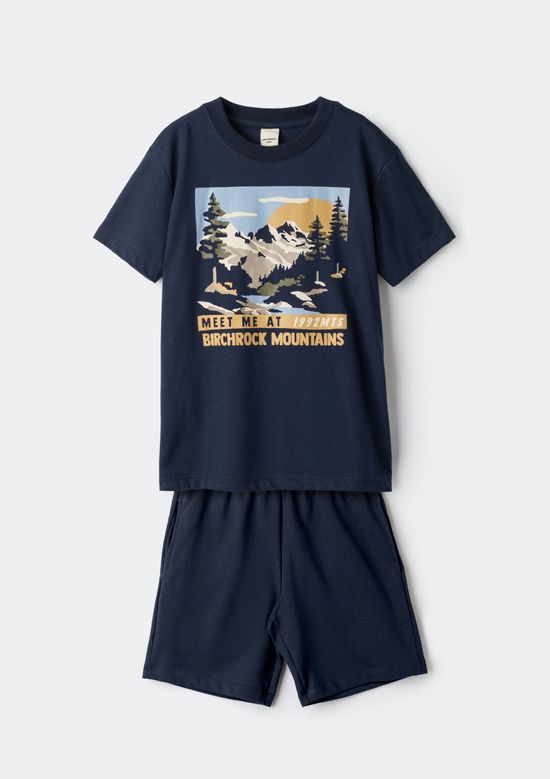 Foto do produto: Conjunto Infantil Menino Curto Com Estampa - Azul