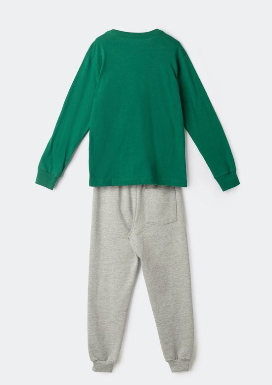 Foto do produto: Conjunto Infantil Menino Em Moletom Com Estampa - Verde