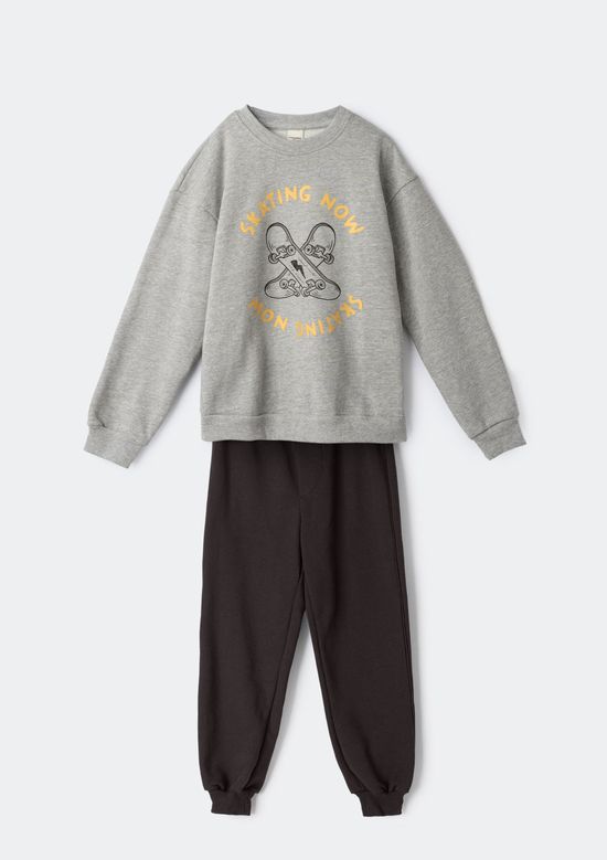 Foto do produto: Conjunto Infantil Menino Em Moletom - Cinza